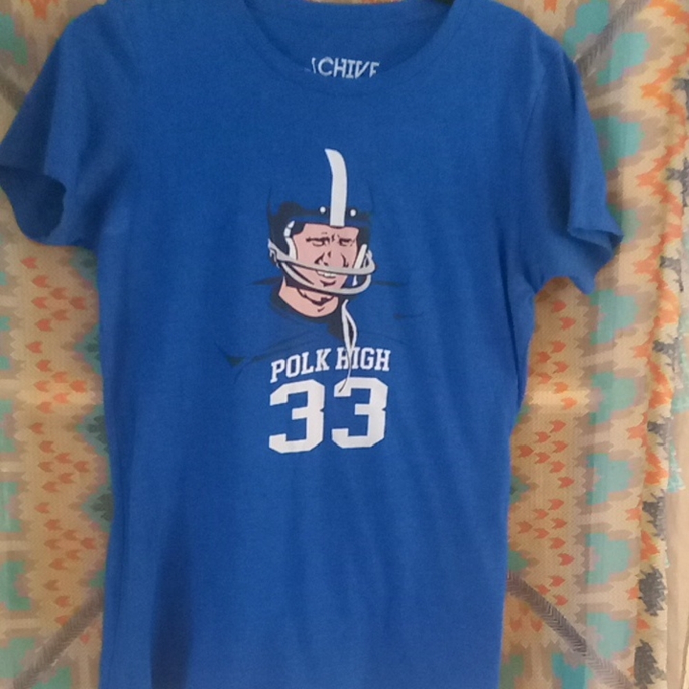 Blue Graphic T-Shirt with Football Design